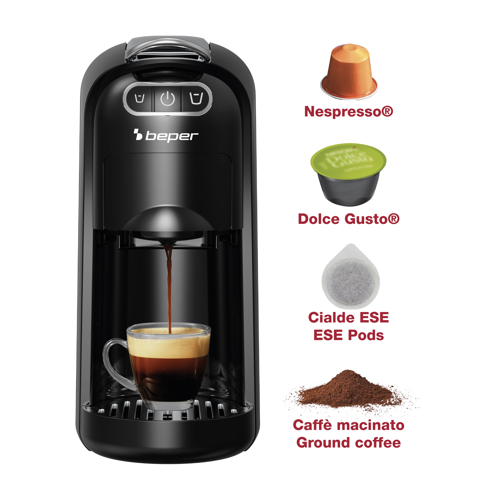 Espressor 4 in 1 AMATA, Beper, P101CAF200
