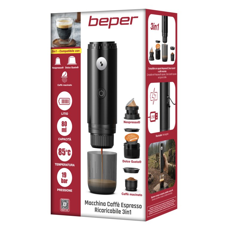 Espressor reincarcabil 3-in-1, Beper, P101CAF250