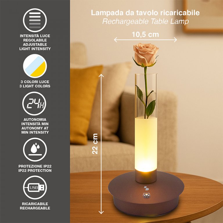 Lampa de masa reincarcabila FLORA, Beper, P207ILI550