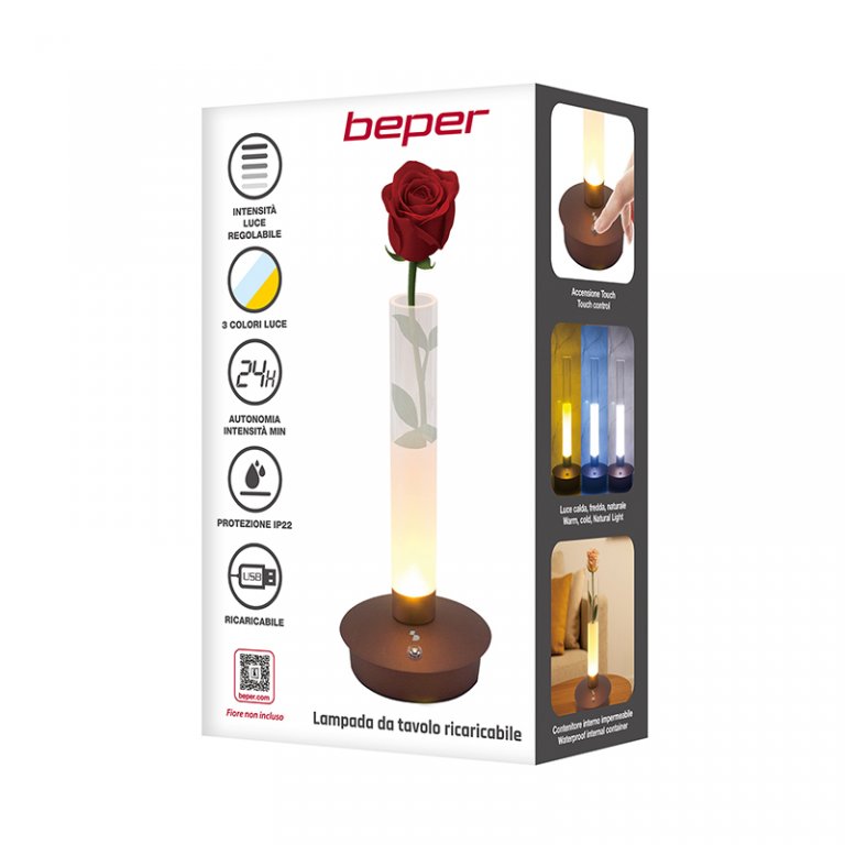 Lampa de masa reincarcabila FLORA, Beper, P207ILI550