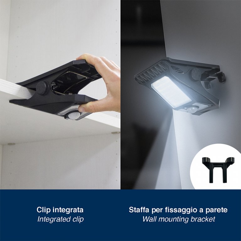 Lampa solara cu clema si senzor de miscare CLIPIA, Beper, P207ILO003