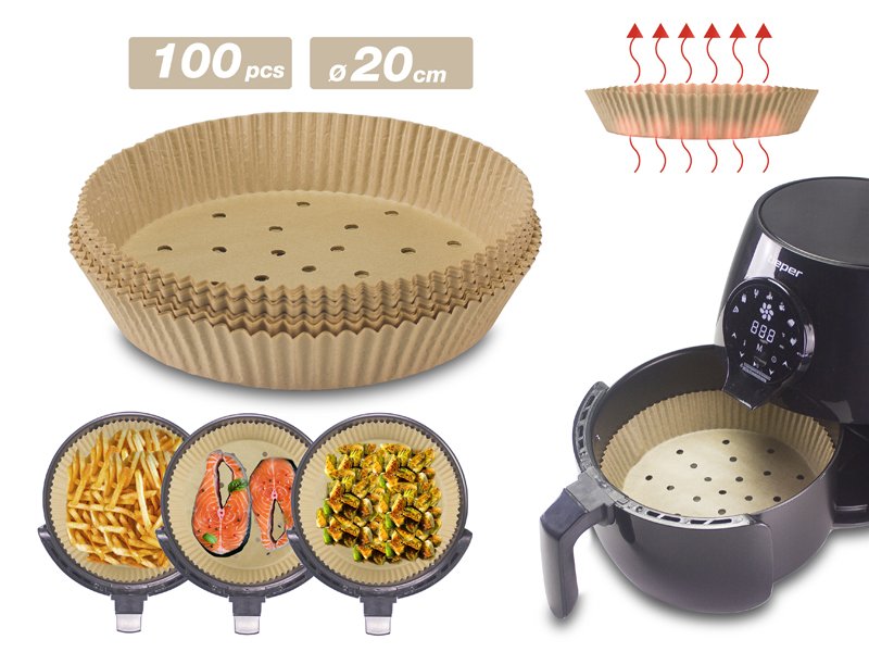 Set 100 hartii pentru friteuze cu aer cald, Beper, C103ACC001