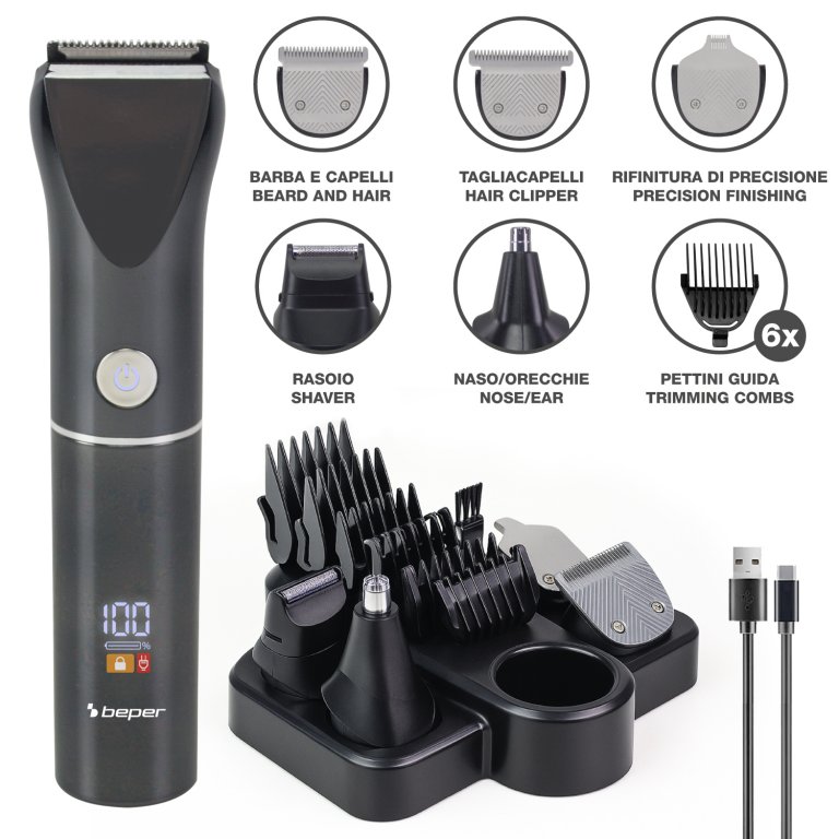 Set aparat de tuns parul si barba TrimX 12, Beper, P304CAP050