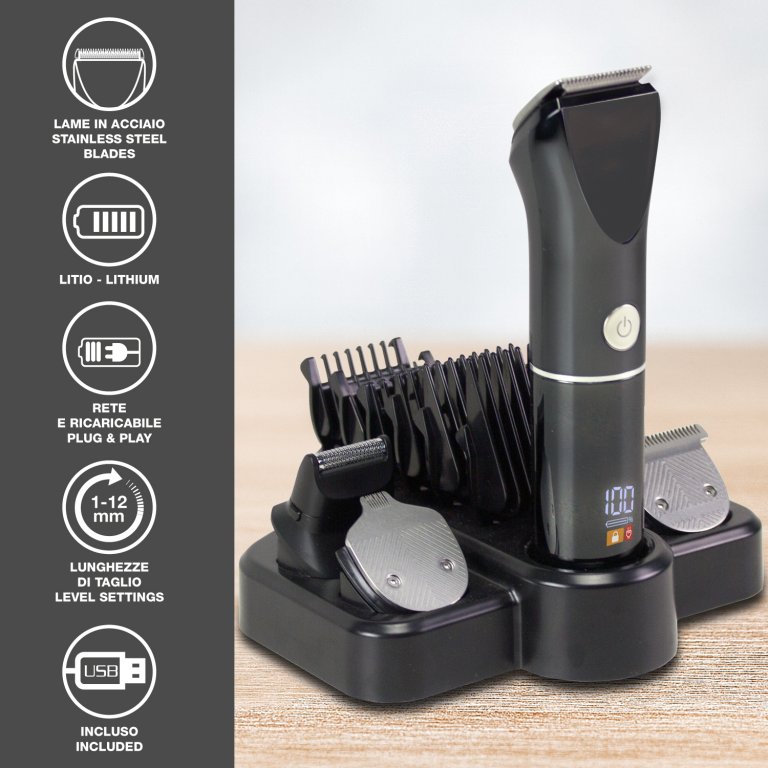 Set aparat de tuns parul si barba TrimX 12, Beper, P304CAP050