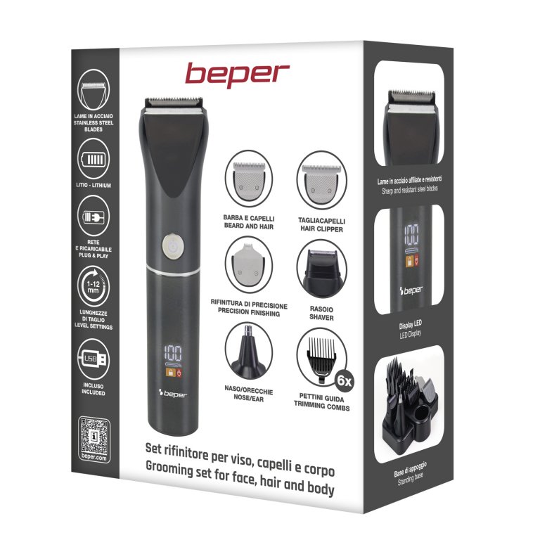 Set aparat de tuns parul si barba TrimX 12, Beper, P304CAP050