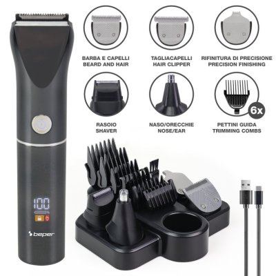 Set aparat de tuns parul si barba TrimX 12, Beper, P304CAP050